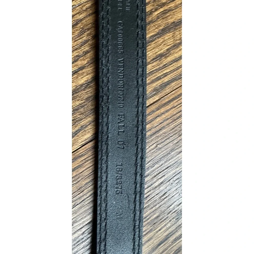 Eddie Bauer Vintage Black Italian Leather Belt Silver Filigree Buckle Boho M